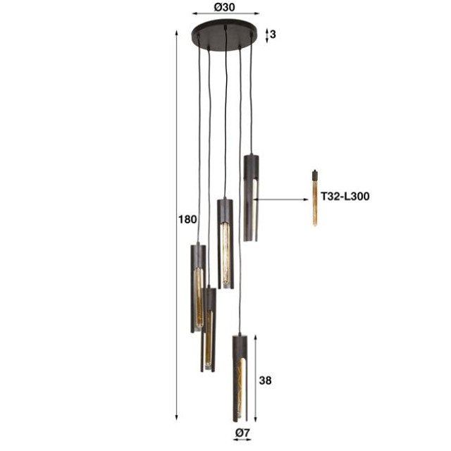 Hoyz hanglamp 5l getrapt tube artic 2936341 large