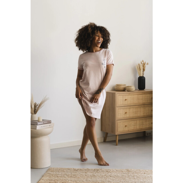 By Louise Essential dames nachthemd korte mouw gestreept BL-995-2 large