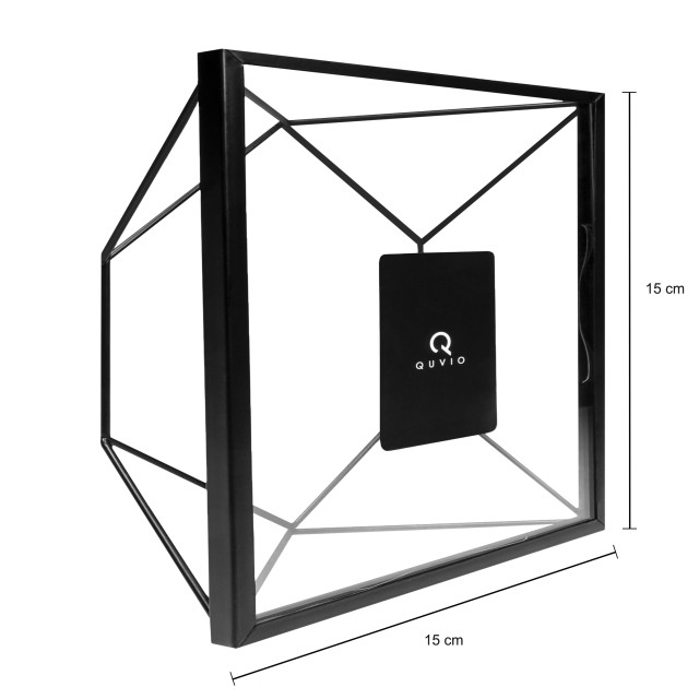 QUVIO Fotolijstje hexagon staal 15 x 15cm zwart 1395316 large