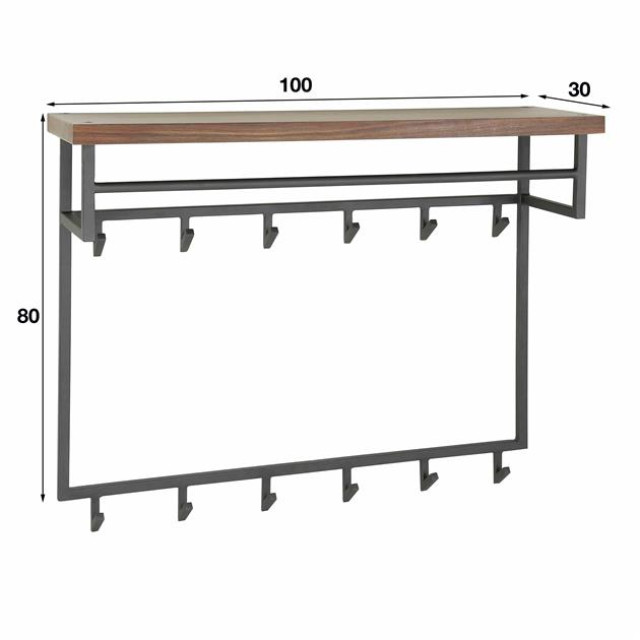 Hoyz kapstok daytona 12 haken hoedenplank massief saja natural 2877535 large