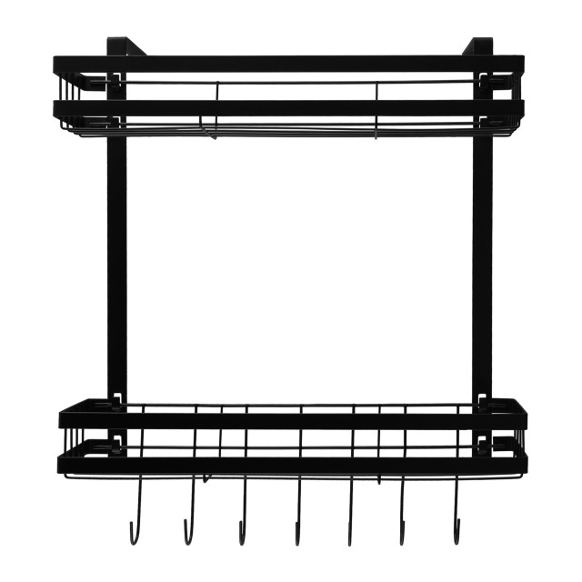QUVIO Krumble kruidenrekje ophangbaar met 2 plankjes en 7 haakjes metaal - 2269205 large