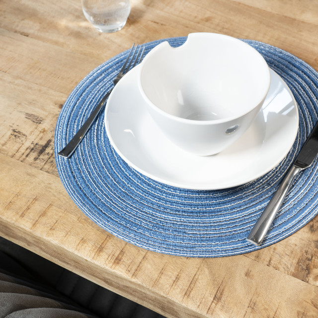 Krumble Placemat rond blauw/ set van 2 2619222 large