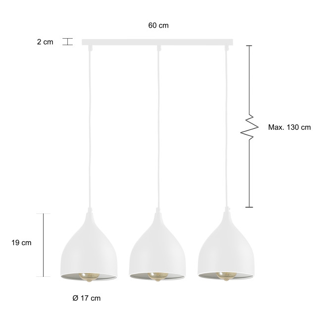 QUVIO Hanglamp 3-lichts quv5061l-white 1551083 large