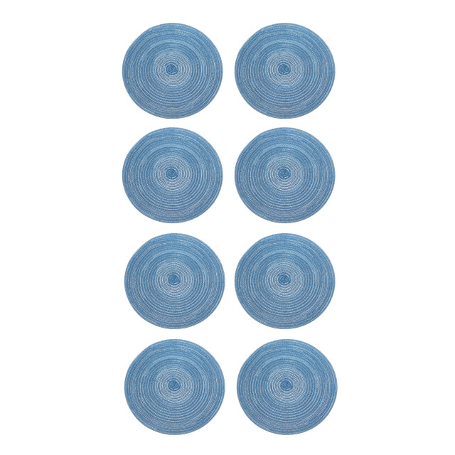 Krumble Placemat rond blauw/ set van 8 2619225 large