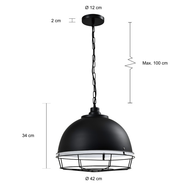 QUVIO Hanglamp rond met metal frame quv5131l-black 1538245 large