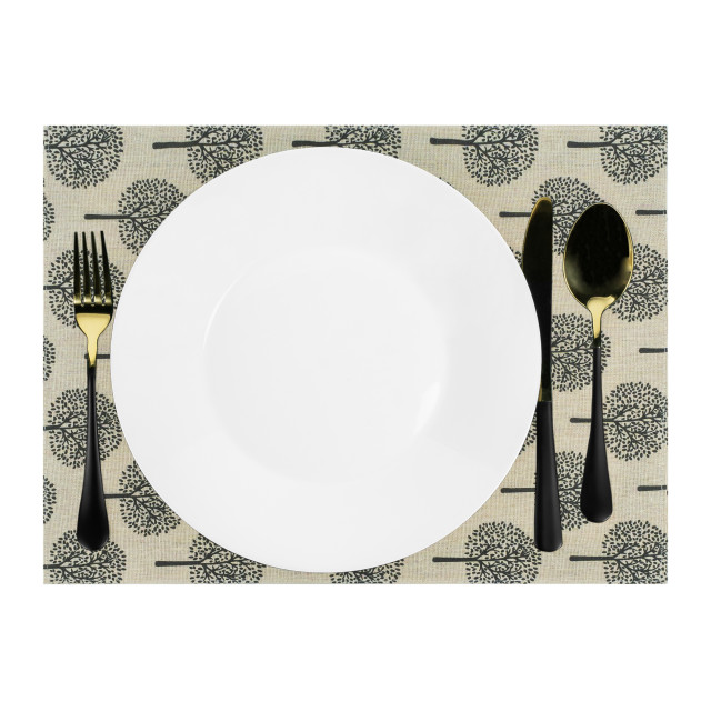 Krumble Placemat met boom patroon 30 x 40 cm katoen - set van 4 2619321 large