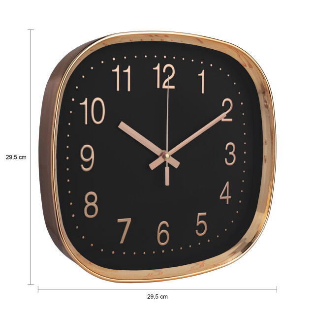 QUVIO Wandklok 30 cm en zwart 2026887 large