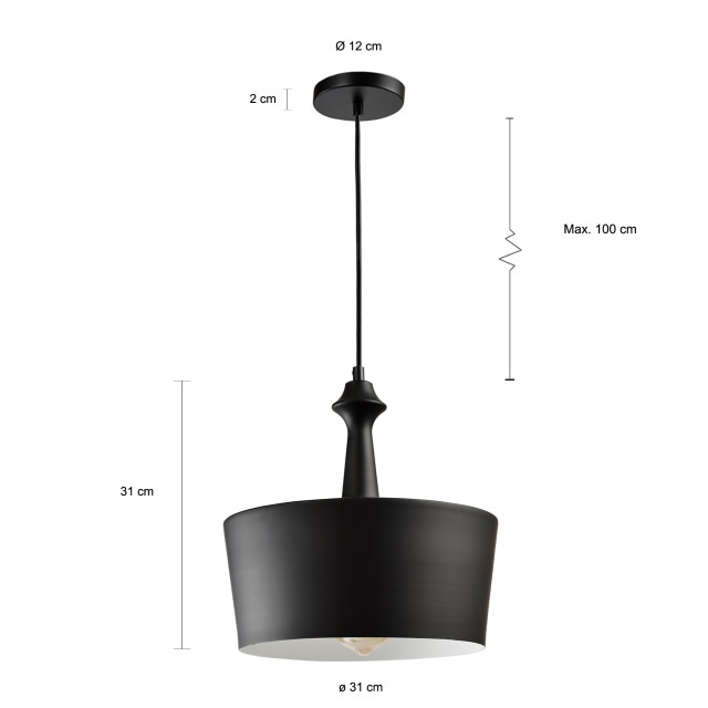 QUVIO Hanglamp rond quv5108l-black 1395235 large