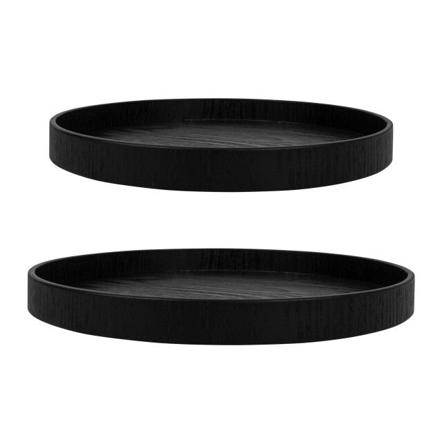 QUVIO Houten dienblad rond set van 2 (24 cm en 27 cm) 2328366 large