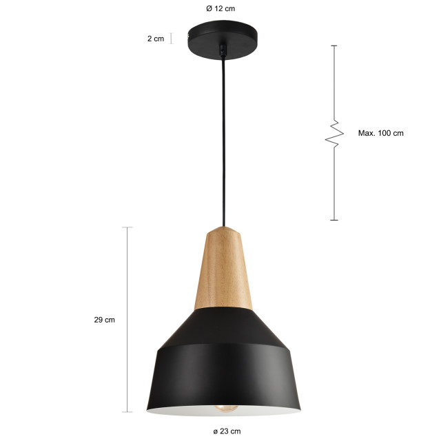 QUVIO Hanglamp met metaal en aluminium quv5067l-black 1395191 large