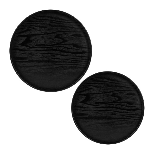 QUVIO Houten dienblad rond set van 2 (24 cm en 27 cm) 2328366 large