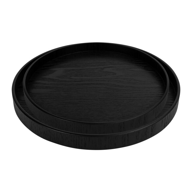 QUVIO Houten dienblad rond set van 2 (24 cm en 27 cm) 2328366 large