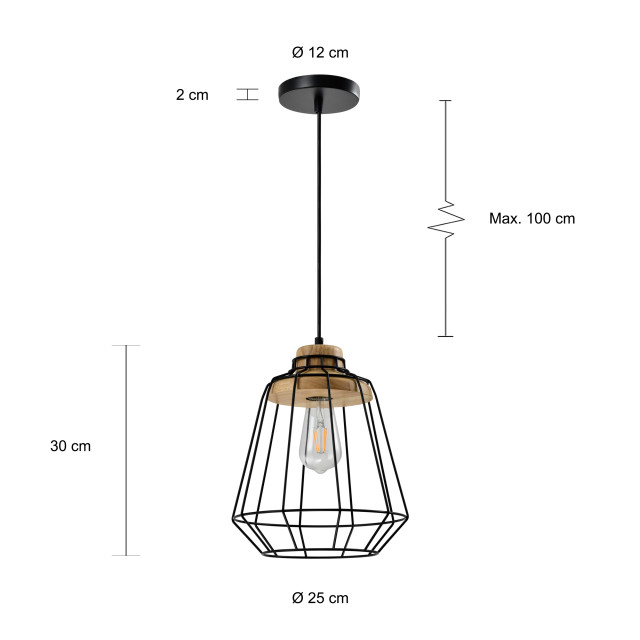 QUVIO Hanglamp met metalen frame quv5155l-black 1538512 large