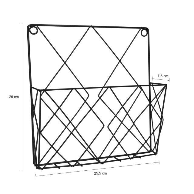 QUVIO Tijdschriften organizer wand 25 x 26 cm metaal - 2172980 large