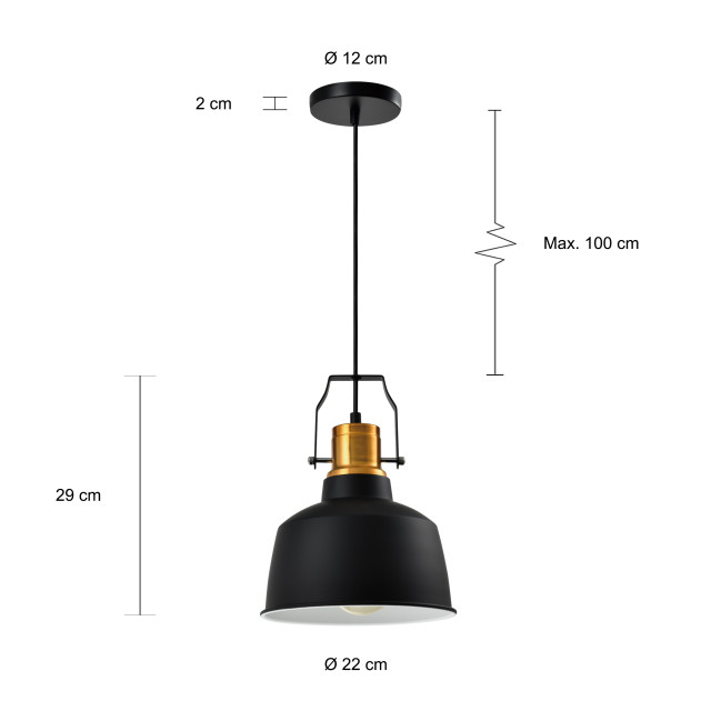 QUVIO Hanglamp rond quv5127l-black 1538511 large