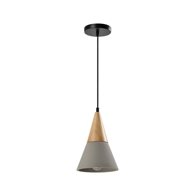 QUVIO Hanglamp langwerpig beton met hout quv5141l-grey 1540310 large