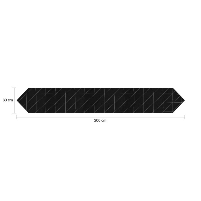 QUVIO Tafelloper 200 x 30 cm grafische print katoen & linnen zwart 2312596 large