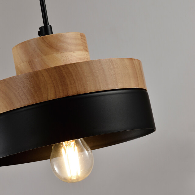 QUVIO Hanglamp rond bruin met quv5052l-black 1395176 large