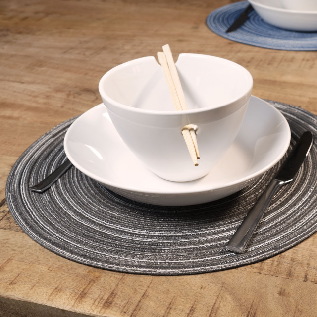 Krumble Placemat rond zilver/ set van 4 2619219 large