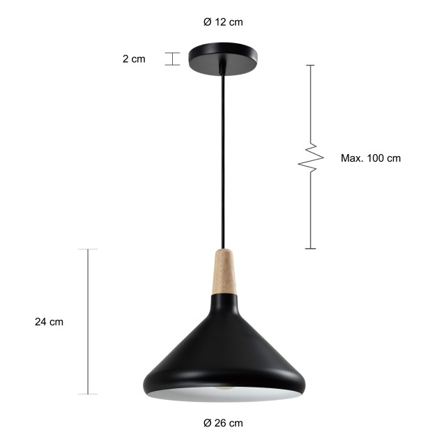 QUVIO Hanglamp rond quv5133l-black 1551092 large