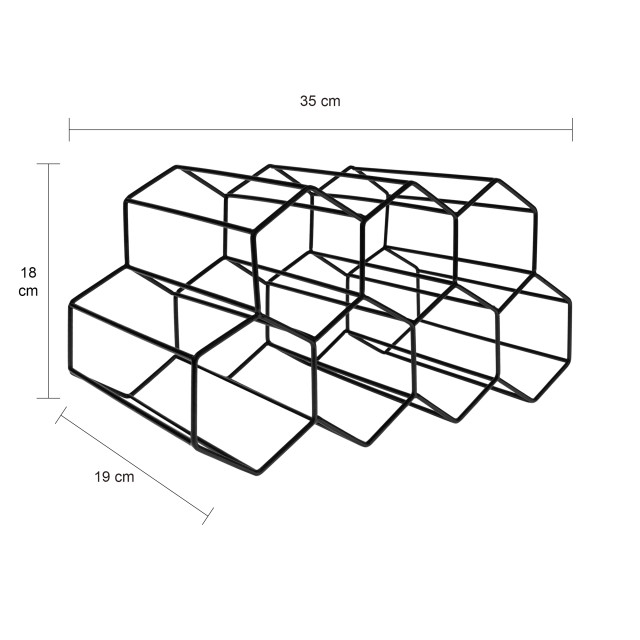 QUVIO Wijnrek voor 7 flessen metaal - 1395510 large