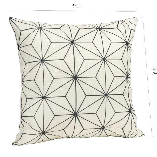 QUVIO Kussenhoes met ster patroon, 45 x 45cm zwart / 1524384 large