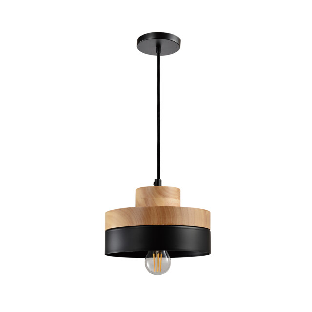 QUVIO Hanglamp rond bruin met quv5052l-black 1395176 large