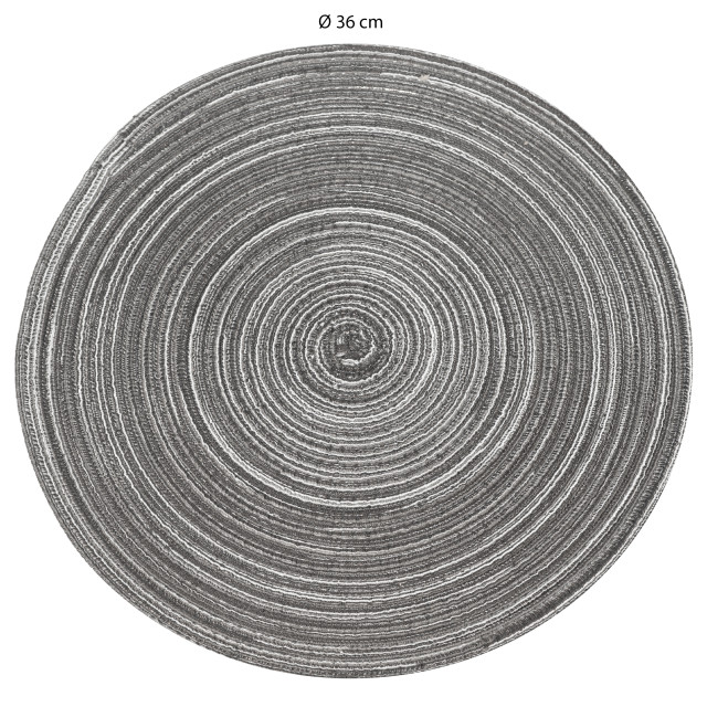 Krumble Placemat rond zilver/ set van 4 2619219 large