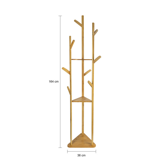 QUVIO Kapstok met drie planken hout - 2269220 large