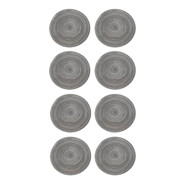 Krumble Placemat rond zilver/ set van 8 2619221 large