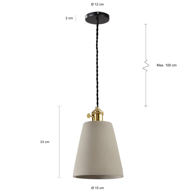 QUVIO Hanglamp beton langwerpig quv5094l-grey 1395206 large