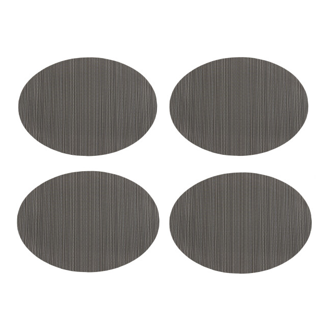 QUVIO Placemat ovaal 32 x 45 cm /bruin set van 4 2619231 large