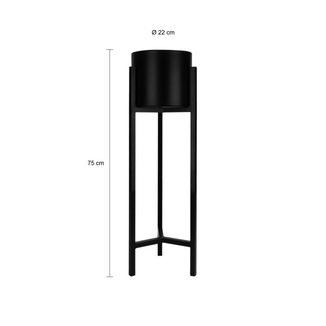 QUVIO Plantenstandaard inclusief pot 22 x 22 x 75 cm metaal - m 2030816 large