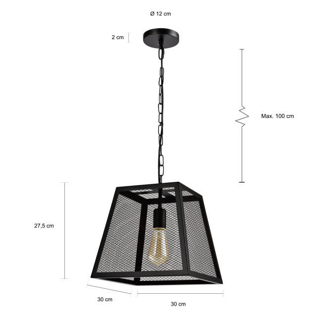 QUVIO Hanglamp vierkant quv5112l-black 1395238 large