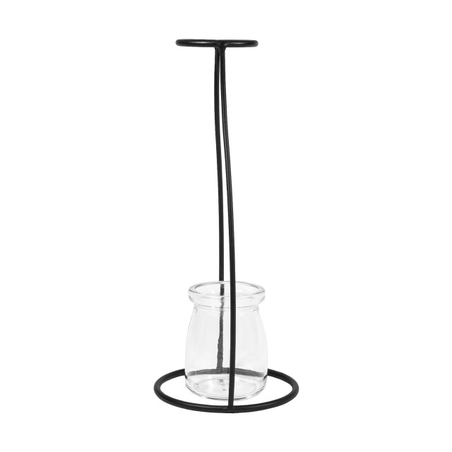 QUVIO Bloemenvaasje glas met stalen frame - 1395366 large