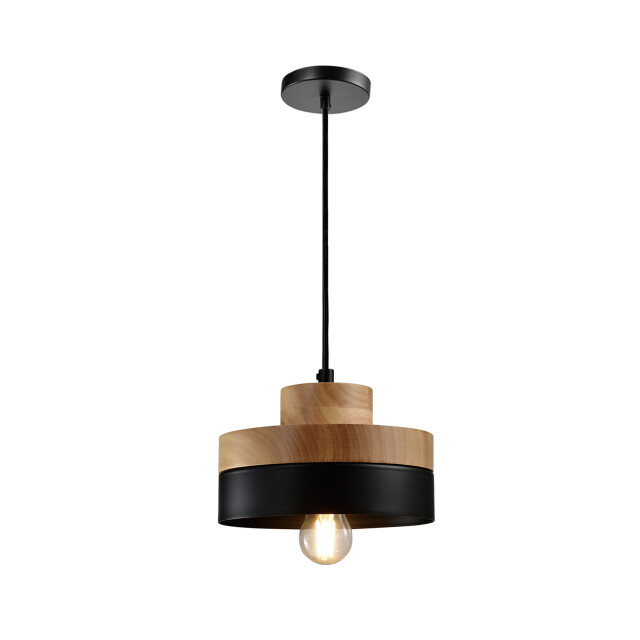 QUVIO Hanglamp rond bruin met quv5052l-black 1395176 large
