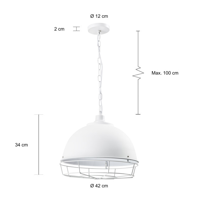 QUVIO Hanglamp rond met metal frame quv5131l-white 1538522 large