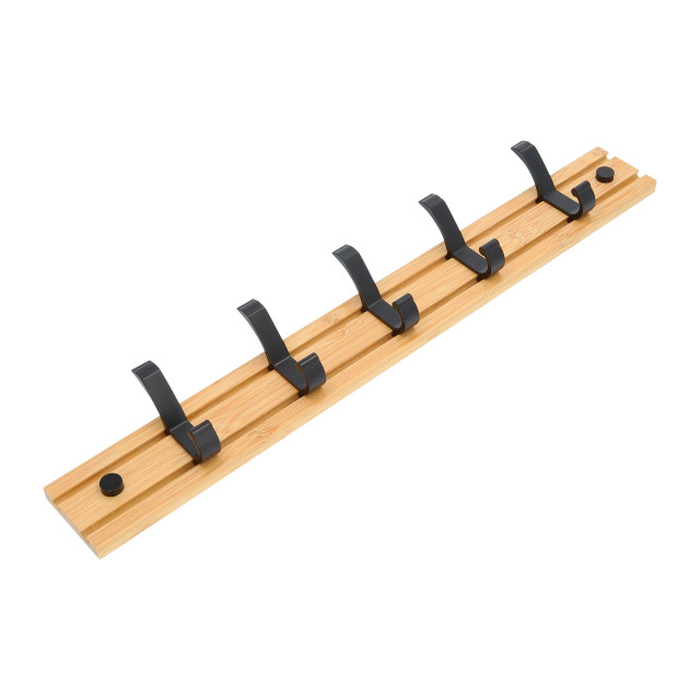 QUVIO Kapstok bamboo verschuifbare haken hout 1394859 large