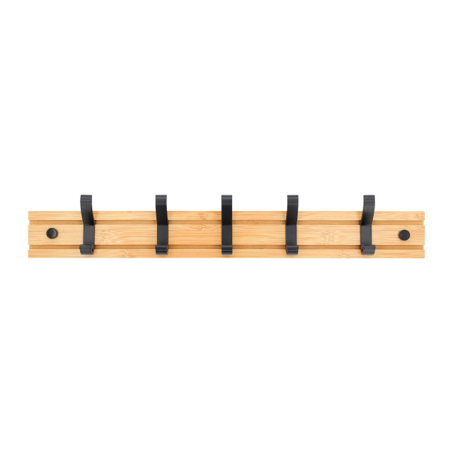 QUVIO Kapstok bamboo verschuifbare haken hout 1394859 large