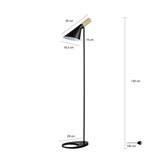 QUVIO Vloerlamp driehoek quv5036l-black 1395163 large