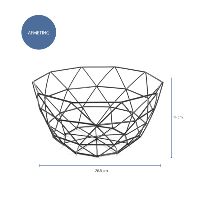 QUVIO Fruitschaal metaal diamantvorm - 1394917 large