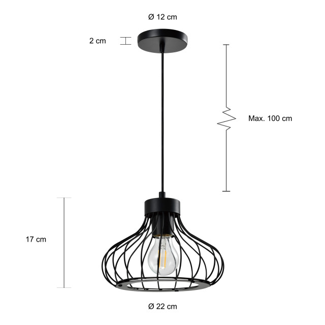 QUVIO Hanglamp metalen frame quv5145l-black 1538246 large