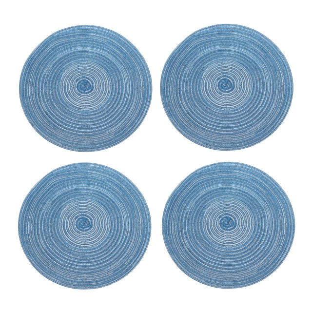 Krumble Placemat rond blauw/ set van 4 2619223 large