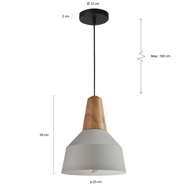 QUVIO Hanglamp rond quv5067l-grey 1395192 large