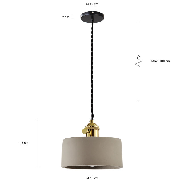 QUVIO Hanglamp cilinder rond quv5093l-grey 1395205 large