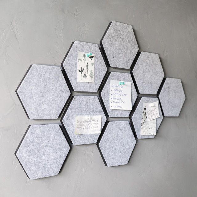 QUVIO Vilten memobord hexagon set van 10 - 1395283 large