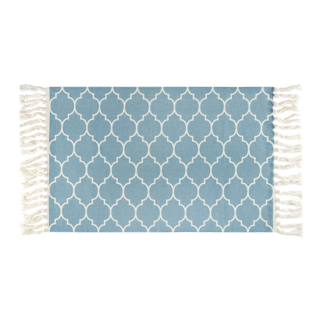 QUVIO Vloerkleed met franjes 60x90cm blauw en 2269229 large