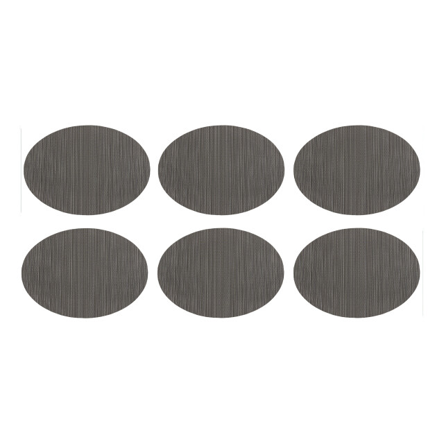 QUVIO Placemat ovaal 32 x 45 cm /bruin set van 6 2619232 large