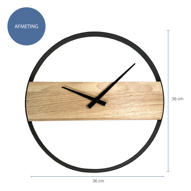 QUVIO Minimalistische klok en zwart 1394939 large