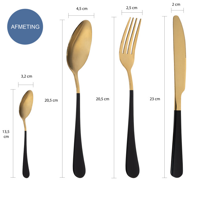 Krumble Bestekset (plat) 24 delig 6 persoons en zwart 1848971 large